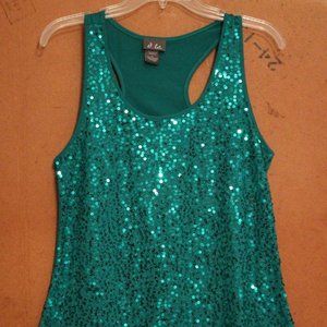 DOTS Green Sequin Cami Top